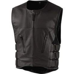 Icon Regulator D3O Stripped Leather Vest